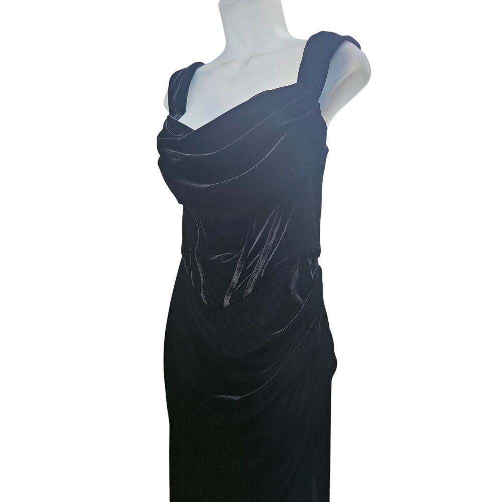 Black Velvet-like Ball Gown Gorgeous Tall Floor Length Medium? See Description - Picture 3 of 8